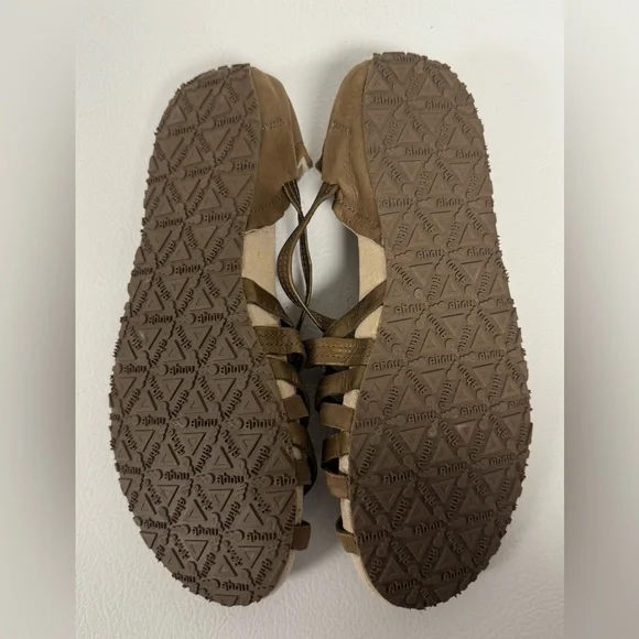 Ahnu Maia Sandals Gold Brown Strappy Leather Metallic Comfort Boho Women 10.5 - Picture 6 of 7